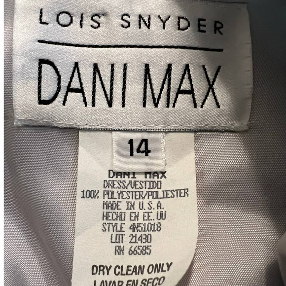 New Dani Max Dress in Pale Blue Sheath Cap Sleeves Size 14 - Picture 4 of 6